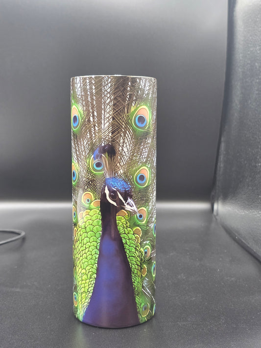 Elegant Peacock Tumbler – Vibrant & Eye-Catching Design