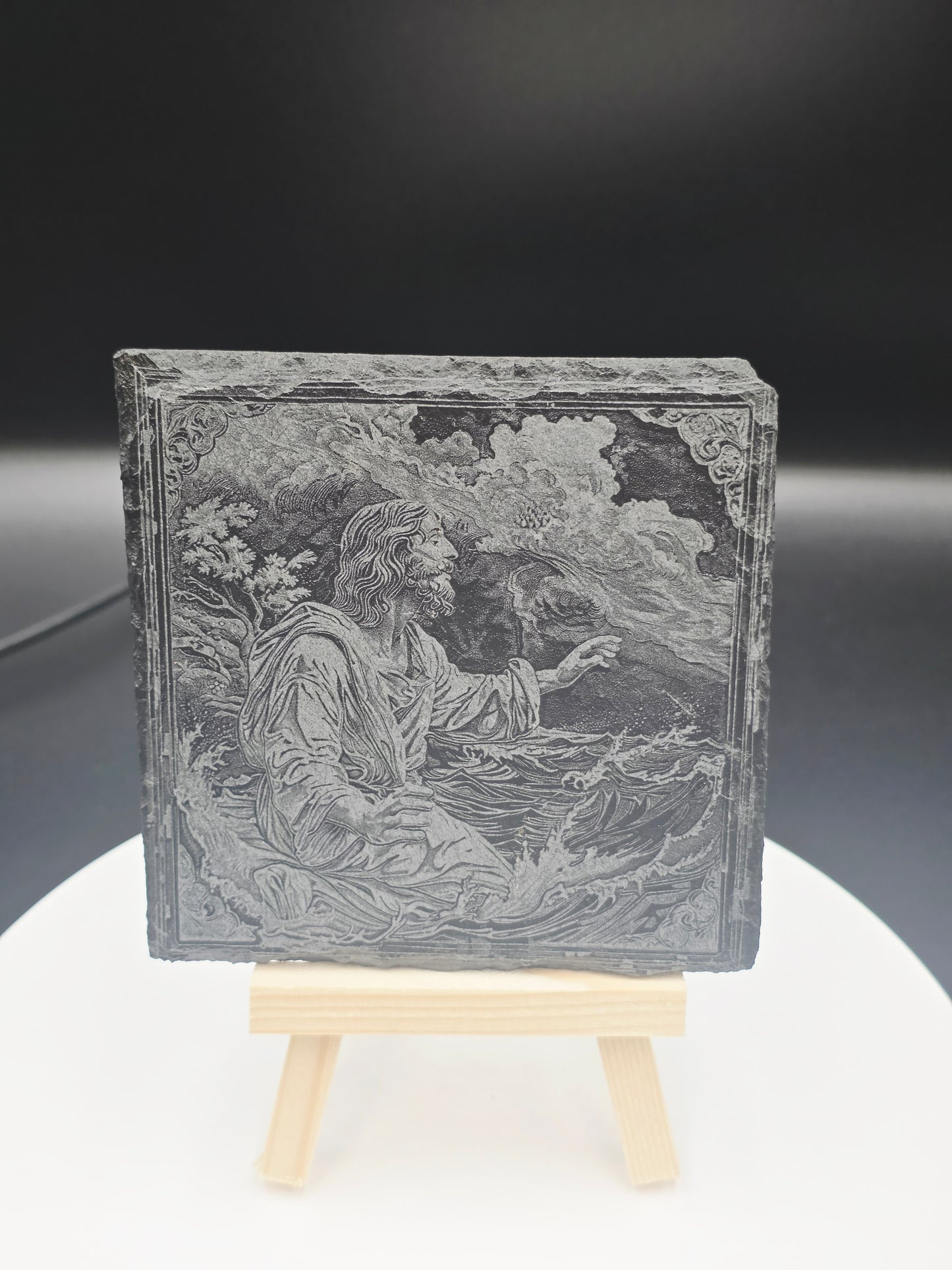 Jesus Engraved Slate Art Plaques set of 4