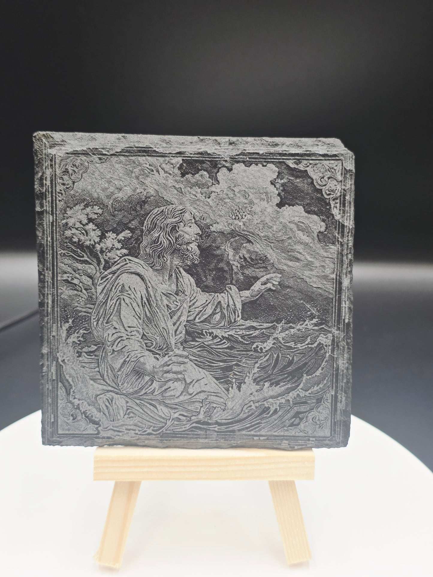 Jesus Engraved Slate Art Plaques set of 4