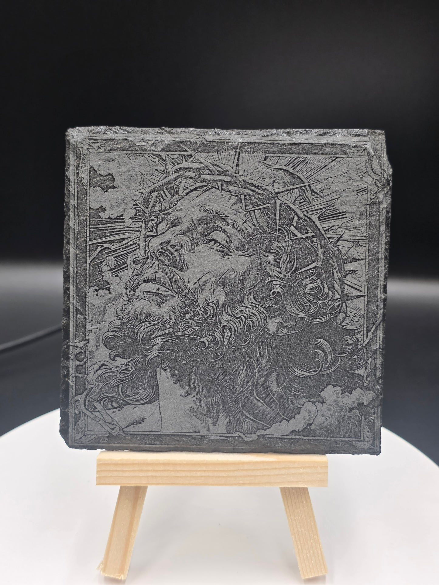Jesus Engraved Slate Art Plaques set of 4