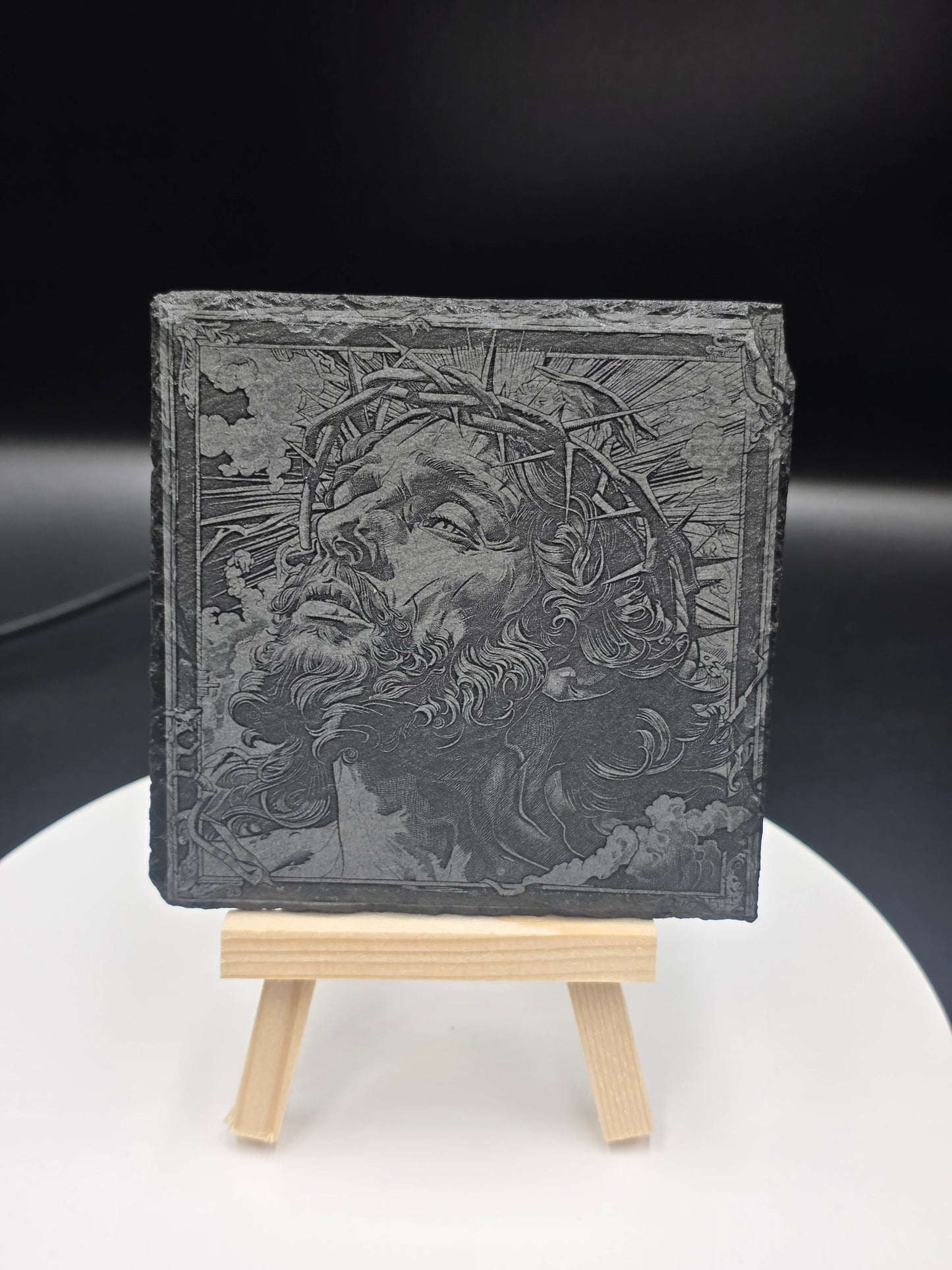 Jesus Engraved Slate Art Plaques set of 4