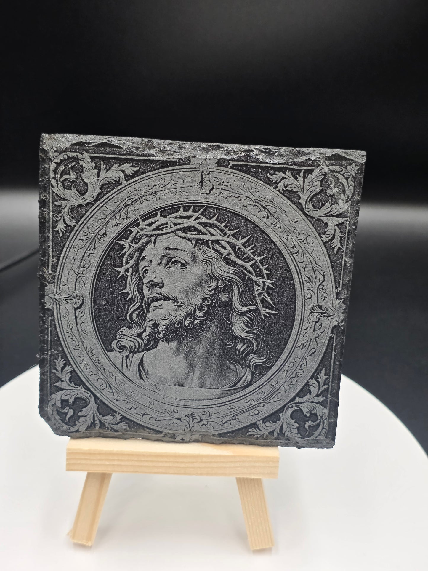 Jesus Engraved Slate Art Plaques set of 4