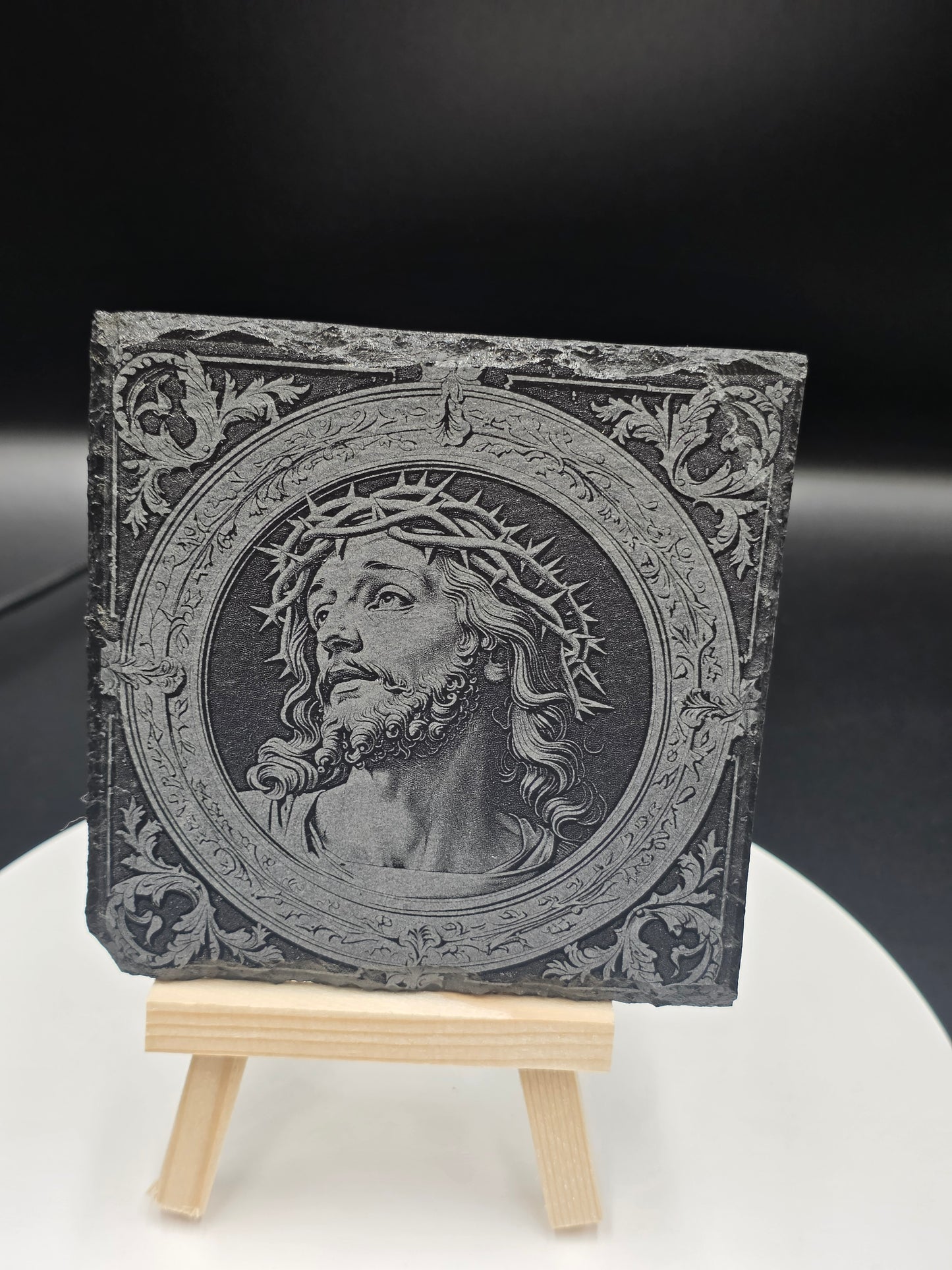 Jesus Engraved Slate Art Plaques set of 4